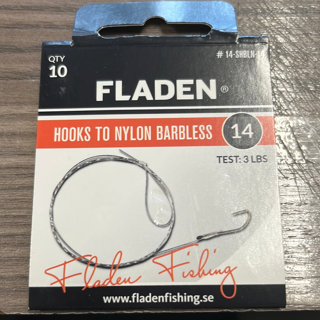 Fladen Hooks to Nylon Barbless