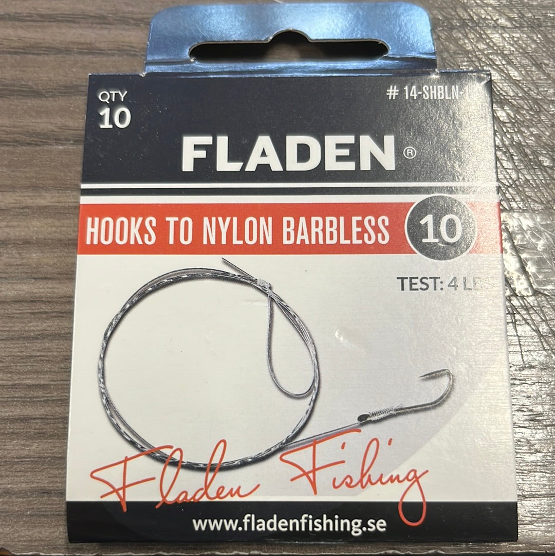 Fladen Hooks to Nylon Barbless