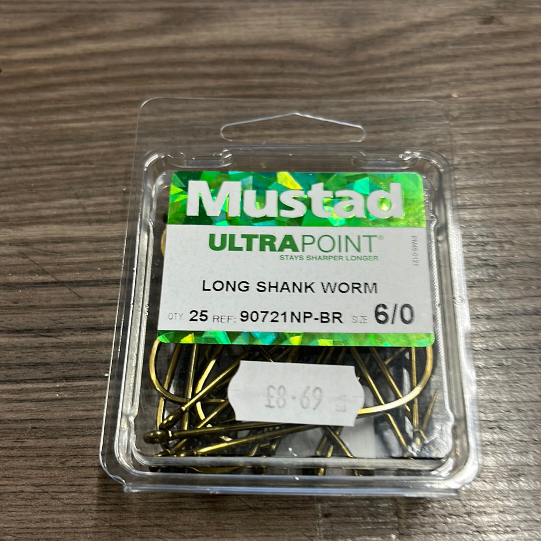 Mustad Long Shank Worm Hooks