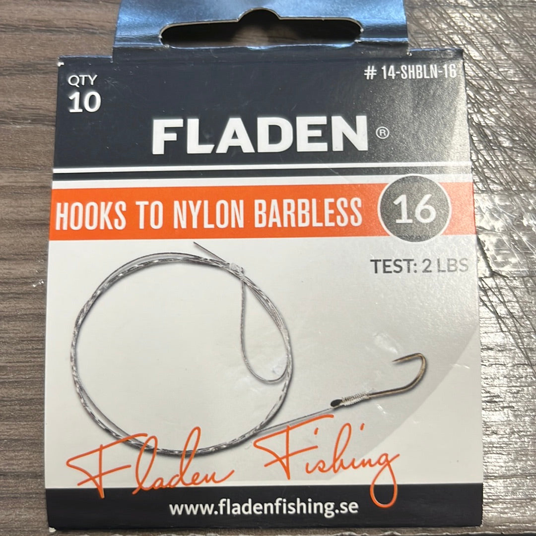 Fladen Hooks to Nylon Barbless